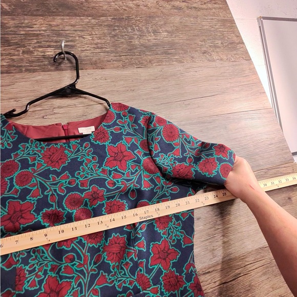 J. Crew Navy and Red Floral Midi Dress - Picture 6 of 12